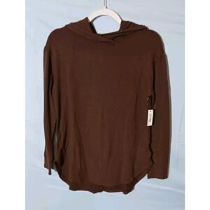 Daily Ritual Hoodie Womens Medium Long Sleeve Tunic Brown Super Soft NWT